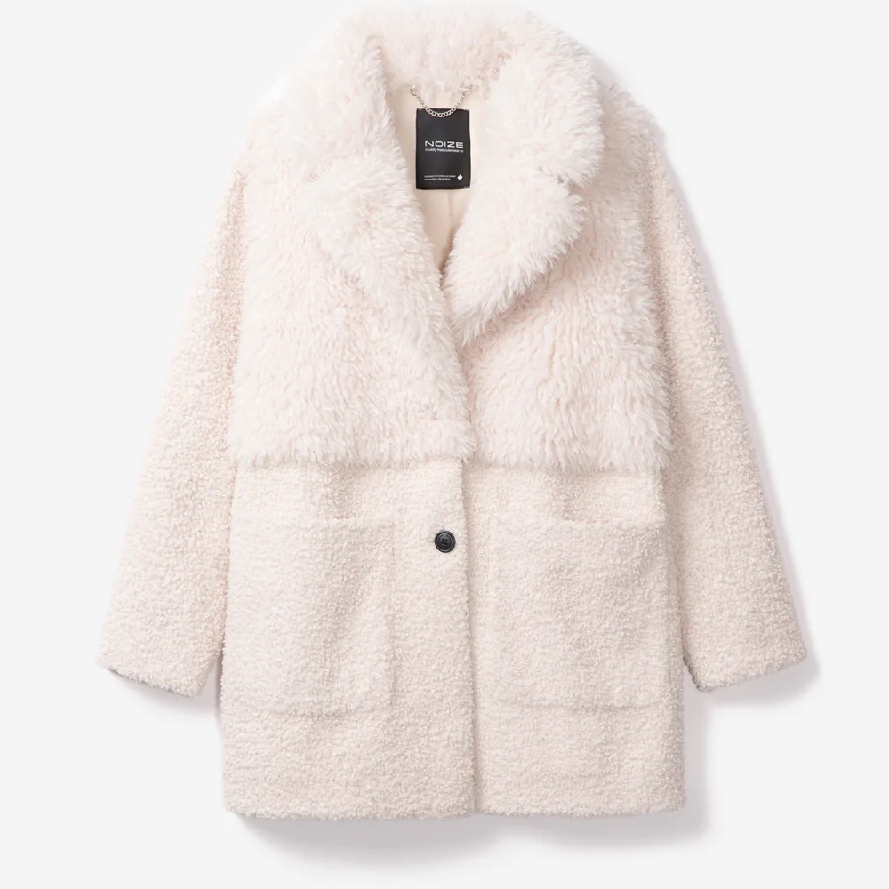 NOIZE NWT Glenn Mid Length Vegan Sherpa Coat